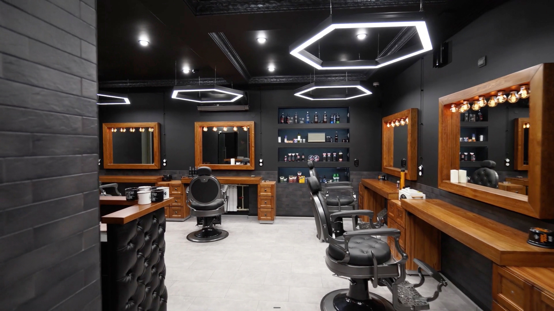 Commercial barber shop lighting design and installation